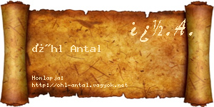 Öhl Antal névjegykártya