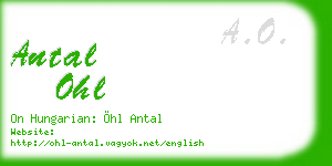 antal ohl business card